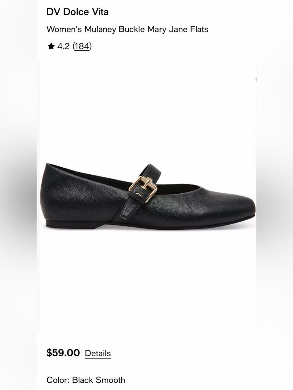 DV by Dolce Vita Women's NWT with Gold Buckle Mary Jane Flats- Black- Size 7.5 - Picture 2 of 12